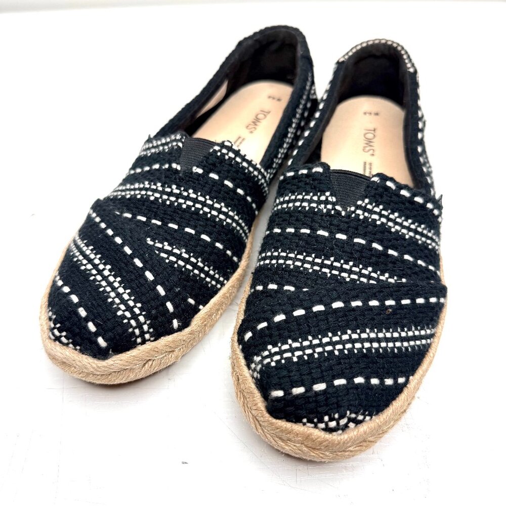 TOMS Alpargata Rope Woven Espadrille Jute Comfort Boho Slip On Flats Womens 6.5
